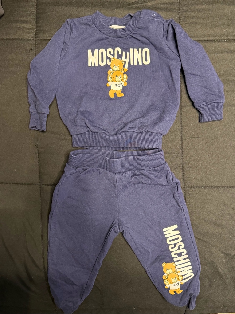 Moschino Baby Blue Teddy Bear Sweatshirt & Jogger Set 6-9M